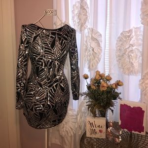 Privy Silver Bodycon Sequin dress